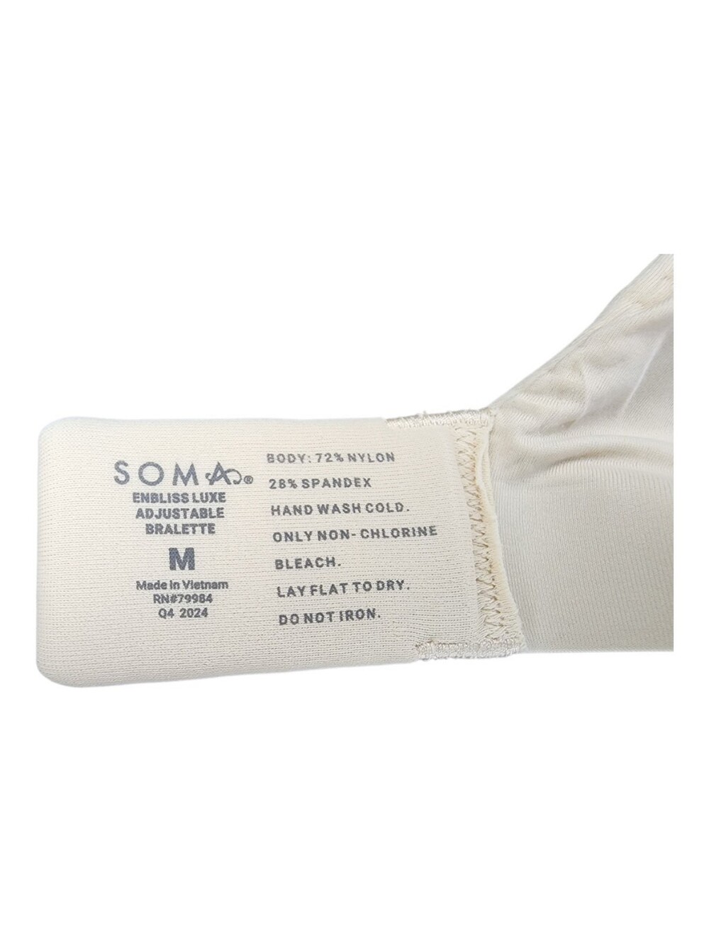 Soma Enbliss Luxe Adjustable Bralette, Womens Medium - Picture 4 of 4